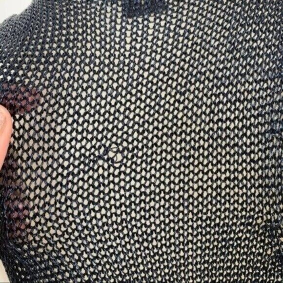 Vince Crochet Tank Top Small Navy Minimalist Classic Summer Resort - Picture 6 of 8